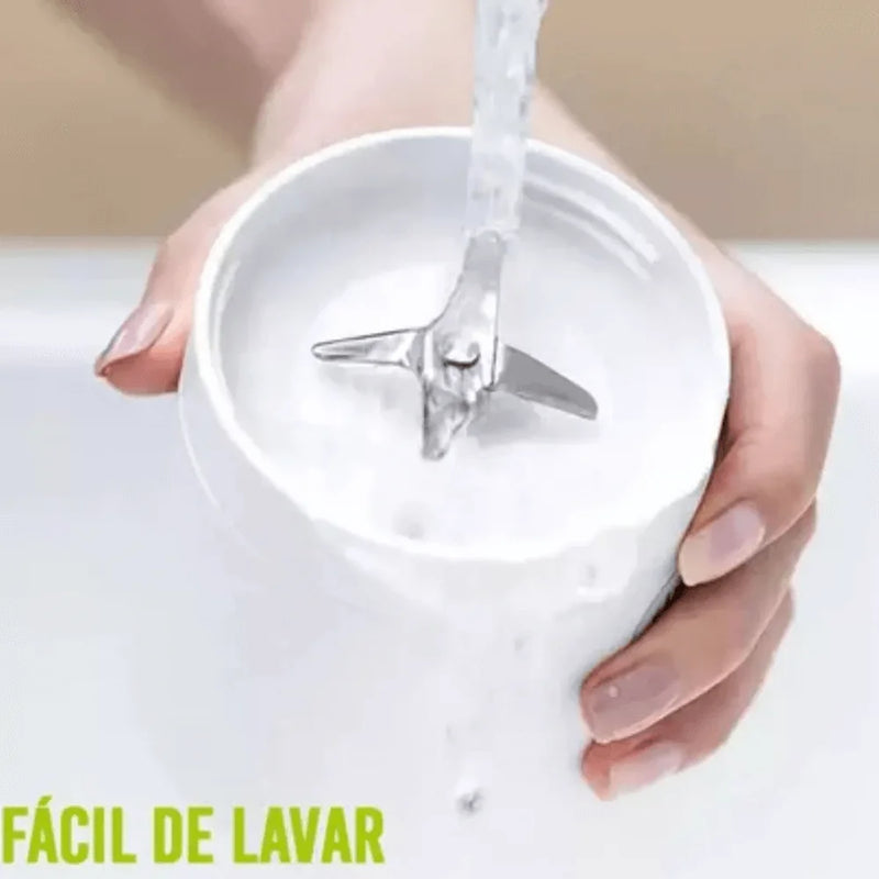 Mini liquidificador portátil com 6 lâminas + cabo USB