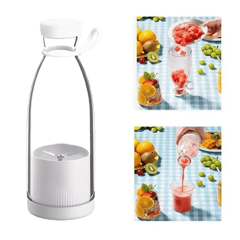 Mini liquidificador portátil com 6 lâminas + cabo USB