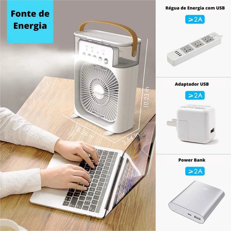 Ventilador Umidificador Portátil USB